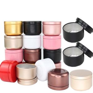 12 Uds. Contenedores de vela redondos de lata de aluminio de 50ml, contenedor de almacenamiento de viaje, latas de té, caja vacía para crema y cosméticos