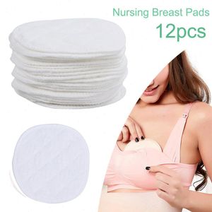 12 stks 6 paar 3 lagen katoen herbruikbare borstkussens verpleegkundige waterdichte organische gewoon wasbare pad baby borstvoeding accessoire