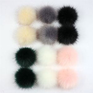 12 stcs 8 cm valse haarbal hoed bol pur pompom nep fox hat ball pom pom pom met rubberen band diy handgemaakte kledinghoed accessoires