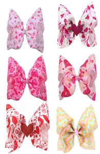 12 stcs 8inch Valentijnsdagen Boutique Hair Bows With Alligator Clip JoJo Big Love Heart Big Clips Accessories7875883