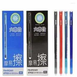 12 Uds AIHAO 47932 bolígrafo de Gel borrable material de oficina escolar papelería regalo 0,5mm tinta roja azul negra oscura