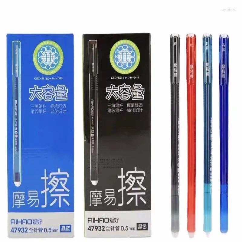 12 шт. AIHAO 47932 стираемая гелевая ручка, школьные канцелярские принадлежности, подарок 0,5 мм, красные, синие, темно-черные чернила