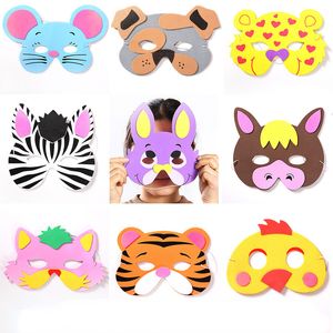 12pcs Animal Mask Birthday Party Supplies Eva Foam Masks Animal Masks Cartoon Kids Party Dress Up Costume Zoo Jungle Mask Party Decor
