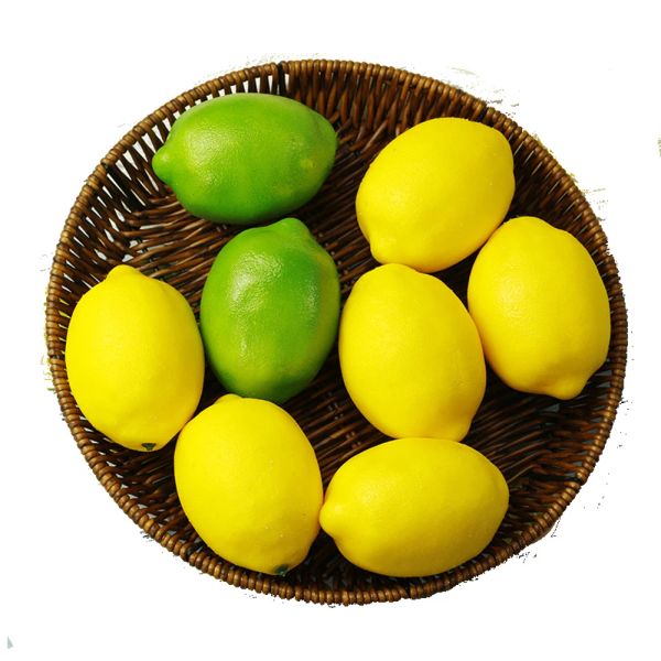 Citrons artificiels, 12 pièces, Fruits de cuisine en plastique, accessoires de photographie, fournitures pour la maison, Fruits de décoration réalistes