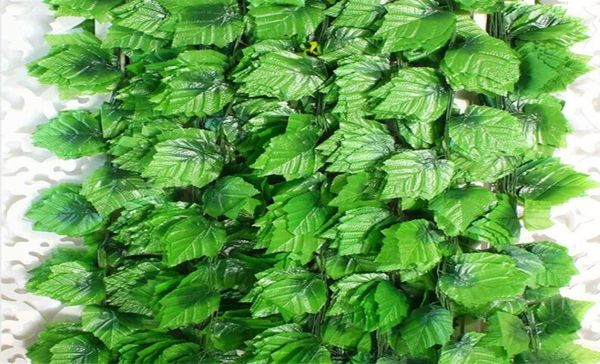12pcs Fake Atificial Fake Plante Plant des feuilles 2 4m Garland Home Garden Decoration Mur