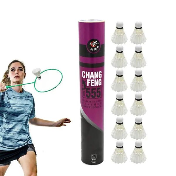 Volants de Badminton en plumes de canard, 12 pièces, avec une bonne stabilité et une bonne résistance, équipement d'entraînement de frappe, 231229