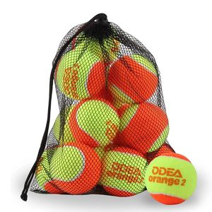 12 Stuks Strand Tennisballen ODEA 50% Druk Rubber Zacht met Netje Tennisbal voor Kinderen Kinderen Honden strand Tennis 240227