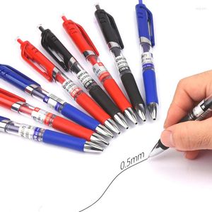 12 piezas/caja de gel gel Pen estudiante 0.5 mm Black Blue Red Ink Breply Office School Writing Stationery