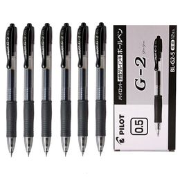 12pcs / boîtier pilote BL-G2 Encre à encre en gel rétractable Set 0,38 mm 05 mm 07 mm Tip rouleau à billes Pens Confort Grip SCHOOL FOURNI