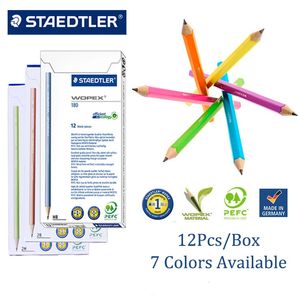 12 stks/doos STAEDTLER WOPEX 180 NEON Potlood HB Gekleurde Staaf Zwart Lood Student Tekening Schets Leuke Potloden Briefpapier Leveringen 240118