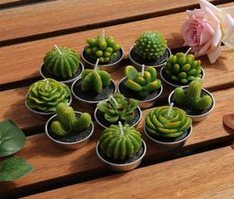 12 stuks Cactus Kaars Schattige Mini Set Kunstmatige Vetplanten Kaarsen Woondecoratie Kaars Theelichtje Kerstcadeau7709146