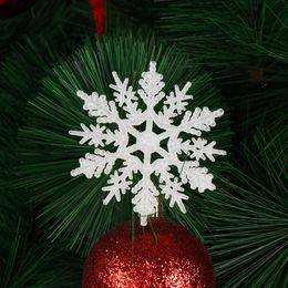 12pcs charmant 7,5 / 10 cm de poudre d'or Flake de neige pour Noël décor d'arbre de Noël blanc ornements de Noël ornements de Noël décor