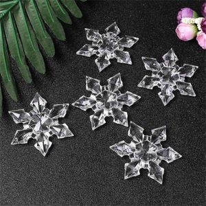 12 stks Kerst Sneeuwvlok Clear Crystal Acryl Strass bevroren voor Xmas Tree Hanger DIY Decoratieve Craft Scrapbooking Decor