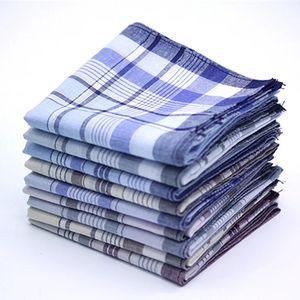 12pcs klassieke vintage plaid streep zakdoek hanky mannen pocket vierkanten katoenbedrijf casual borst handdoek hankies sjaals22 240401