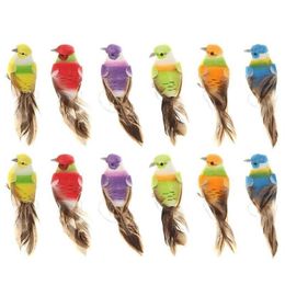 12 Stuks Kleurrijke Mini Simulatie Vogels Nep Kunstmatige Schuim Diermodel Miniatuur Bruiloft Huis Tuin Ornament Decoratie C190416012825