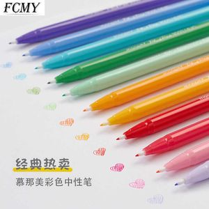 12 stks kleuren schetsentekening kleurpenmarkeringen 0,3 mm gel pennen set navul rollerball pastel neon marker kantoor schoolterreinen