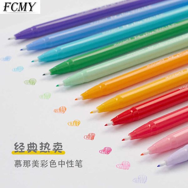 12 pièces couleurs croquis dessin couleur stylo marqueurs 0.3mm Gel stylos ensemble recharge Roller Pastel néon marqueur bureau école papeterie