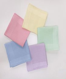 12pcs Coton Colorful Mandkerchiefs Top Fashion Designer 1515cm Satin Napkins Outdoor Headscarf Support imprimé Logo Sell3555673