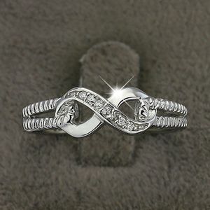 12pcs Creative Infinity Love Ring 8 Eeuwigheid Belofte sieraden voor vrouw Vriendin Dainty Wedding Engagement Gift