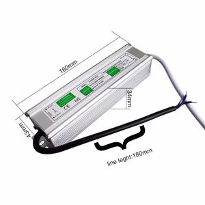 Freeshipping 12PCS DC 12V 50W fuente de alimentación led adaptador electrónico a prueba de agua 110-260V transformador de controlador de tira led 4.2A fábrica