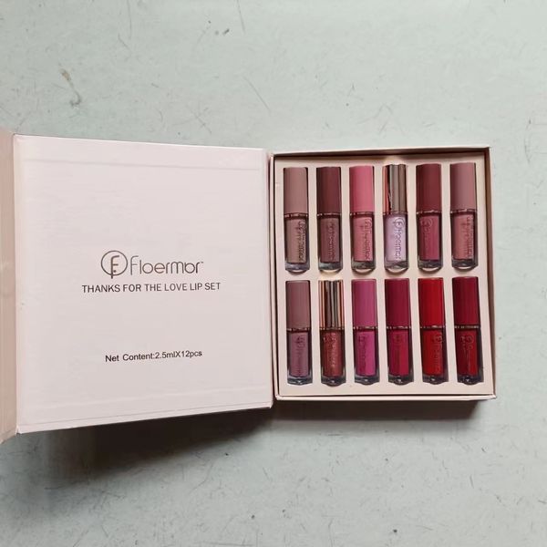 12 pièces FL0RMAR liquide brillant à lèvres Collection rouge à lèvres ensemble Sexy brillant à lèvres kit cosmétiques rouge à levre maquillage