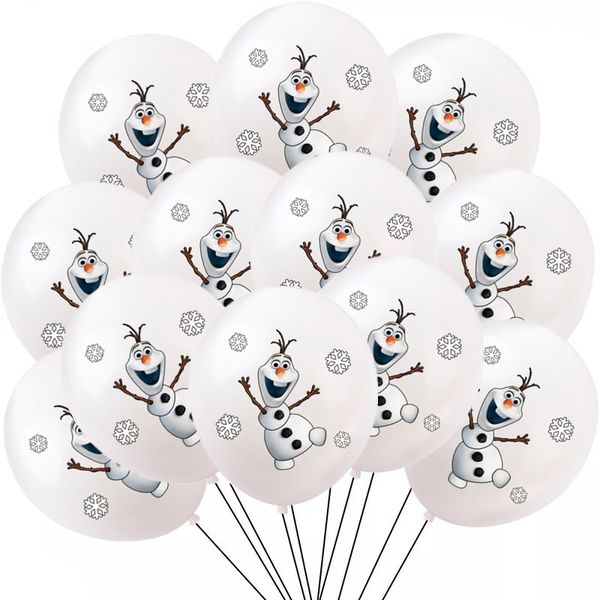 12pcs Frozen Theme Snow Queen 12 pouces Balloons Balloons Girls Party Decorations Toys For Kid Baby Shower Party Supplies