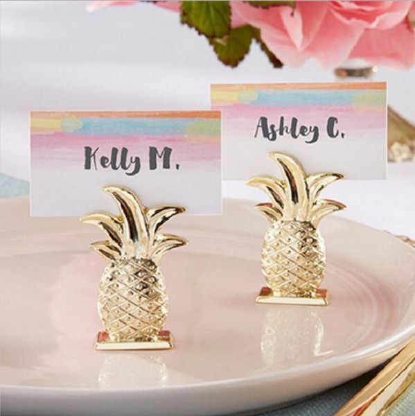 12 pièces or ananas nom numéro Menu Table Place porte-carte Clip mariage bébé douche fête réception faveur