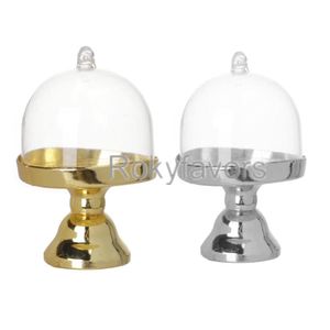 12 stks goud/zilveren mini cake stand baby shower party cadeaus Verjaardag gunsten houders chocoladepakket zoete dessert tafetafel receptie decor ideeën