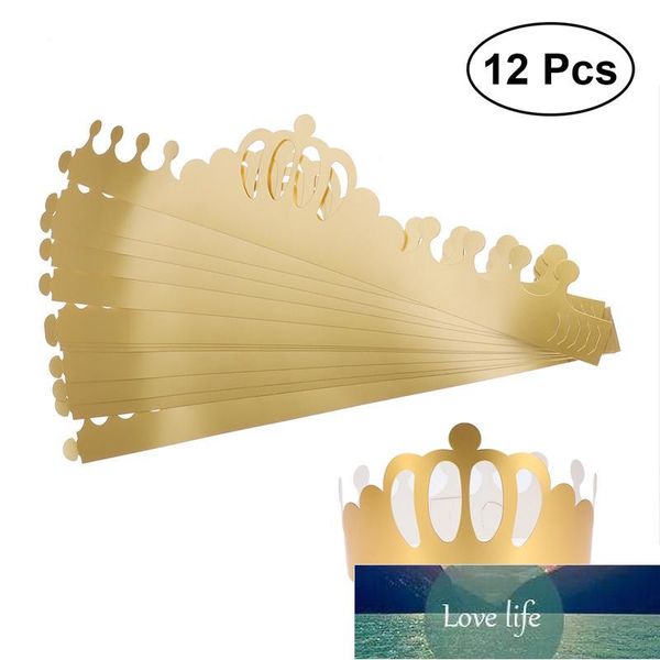 12 pièces chapeaux de fête dorés réglable diadème couronne chapeau casquette fournitures de fête pour adultes enfants anniversaire célébration Photo accessoires