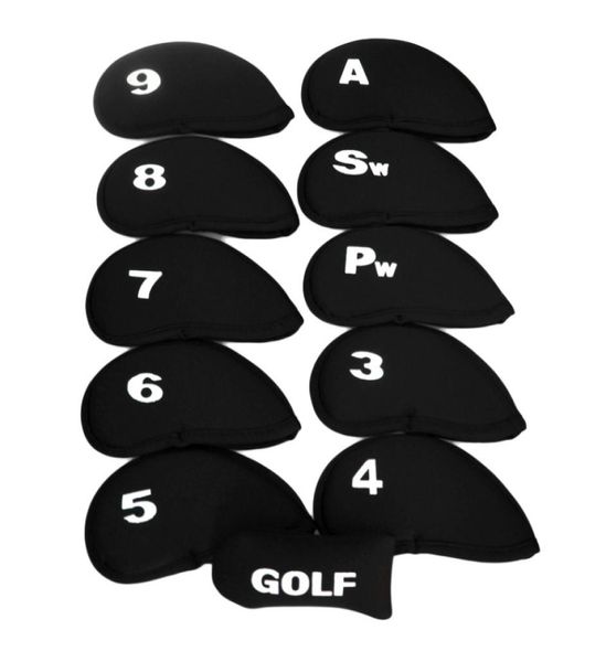 12pcs Protection de golf Ensemble accessoires de golf Club de golf Iron HeadCover Head Cover Leather6241991