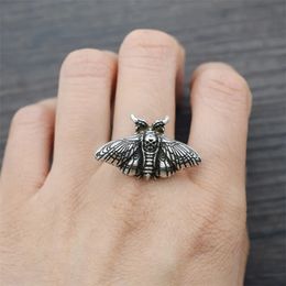 12pcs Gothic doigt animal papillon anneau mort de crâne de tête morte de papillons pour femmes240412