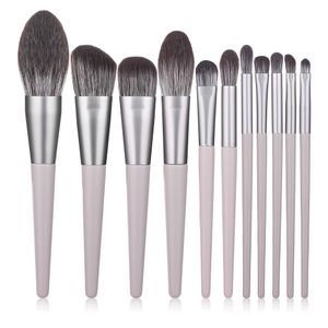 12 stks grijze make-up borstels set professionele stichting poeder blozen oogschaduw spons borstel zacht haar make-up borstel cosmetische hulpmiddelen