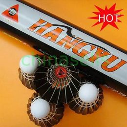 12 stks Hangyu No4 Badminton Black Goose Feather Down Ball Shuttlecock Outdoor Sports Fitness Accessories Airhuttle 240402
