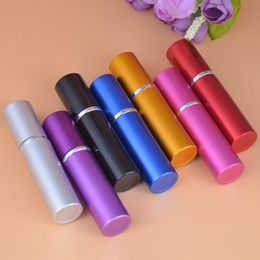 Livraison Gratuite 12 pcs Pompe Chaude Vide Parfum Pulvérisateur Bouteille 5 ml 10 ml Aluminium Verre Anodisé Compact Parfum Mini Vaporisateur Parfum-Bouteilles Egrsp