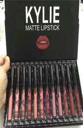 12 stks in 1 KY Matte Vloeibare Lipstick Kit Langdurige Lip Kleur Gloss Foundation Make-Up Lipgloss Set Anti-aanbak Cup6244681