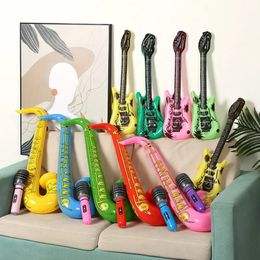 12 pièces Instruments gonflables jouet musique ballons ensemble Instrument de Simulation guitares Saxophones Microphones fête enfants jouets 240103