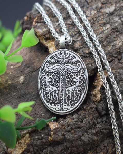 12 Uds. Irminsul vikingo Yggdrasil ciervo águila collar árbol de la vida colgante con exquisita caja Chains1645191