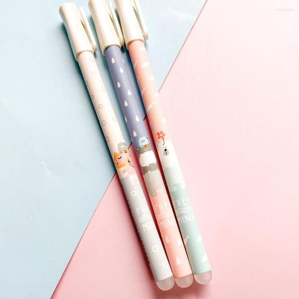 12 pièces stylo effaçable Kawaii pour fournitures scolaires mignon dessin animé papeterie accessoires de bureau enfants prix choses fille cadeaux