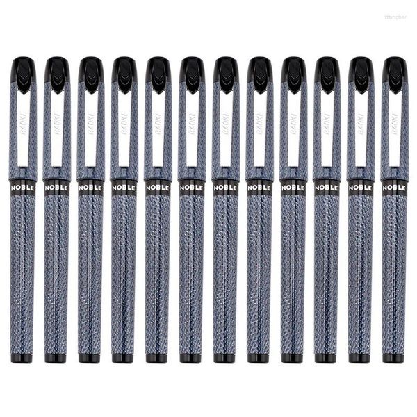 12pcs grande capacité 0,5 0,7 1,0 Rollerball Pen Commerce Office Signature Apprement écrivant Black Ink Holder Design