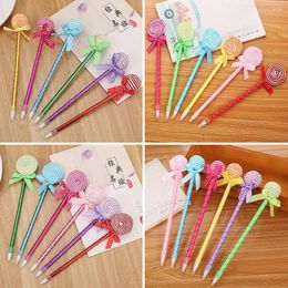 12 stuks lolly balpen creatieve kleur willekeurige strik schrijven briefpapier levert handtekening student