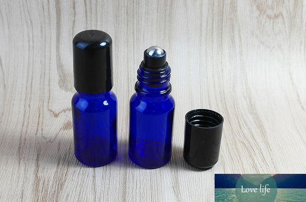 Mini bouteilles bleues à roulettes de 10ml, 12 pièces/lot, pour huiles essentielles, bouteilles de parfum rechargeables, conteneurs de déodorant