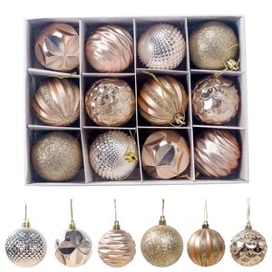 12pcslot 60mm décoration d'arbre de Noël boule boule de Noël fête suspendue décorations d'ornement pour cadeau à la maison Y201020