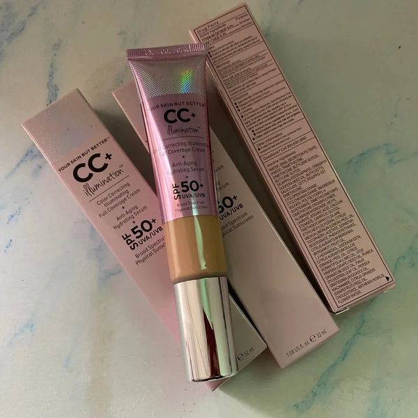 12 pcs/lot CC crème éclairage SPF 50 couverture complète moyen ou léger cacher défaut correcteur visage peau maquillage 30 ml 240129