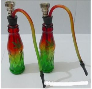 Pipe à eau en verre de couleur cola rasta, bang en verre