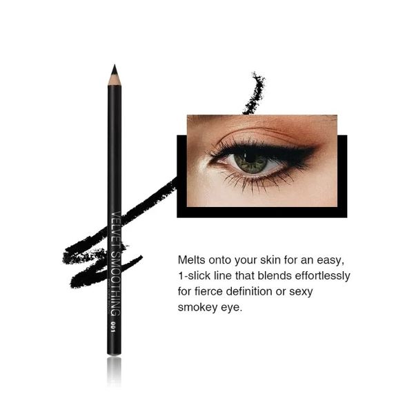 12pcs / lot eyeliner noir étanche étanche à longue durelle d'oeil portable crayon lisse de maquillage facile de maquillage de haute qualité