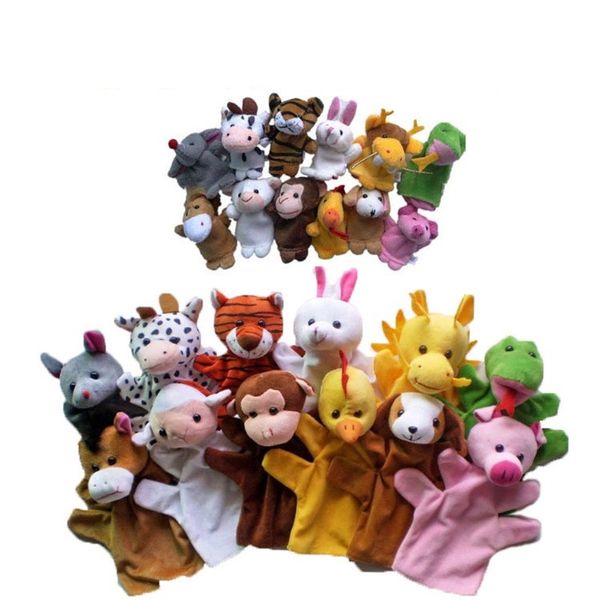 12pcs / lot marionnettes à main drôles pour enfants marionnettes à main en peluche à vendre marionnettes à main de dessin animé de style zodiaque chinois de grande taille 1034 v2