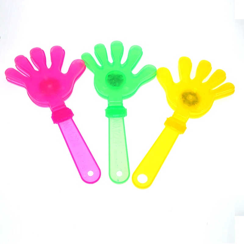 12st/Lot Light Up Toys Applåder Props LED Light Clap Hands Palms Shoot Kids Toy Party Favors Rattle Plastic Halloween Decor