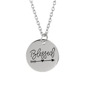 12 stuks veel nieuwe aankomst GEZEGEND ketting inspirerende motiverende gegraveerde charmes ketting hanger ketting voor vriend sieraden gif282n