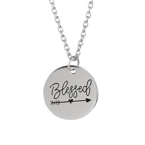 12 stuks veel nieuwe aankomst GEZEGEND ketting inspirerende motiverende gegraveerde charmes ketting hanger ketting voor vriend sieraden gif281n