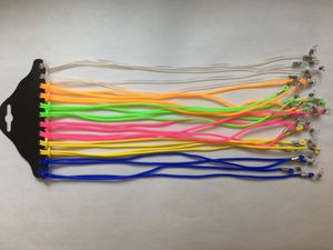 zonnebril siliconen koord 6 neon kleur lanyard bril rubberen ketting brillen breuk houder met plastic tag ketting 12 stks op een zwarte hangtag